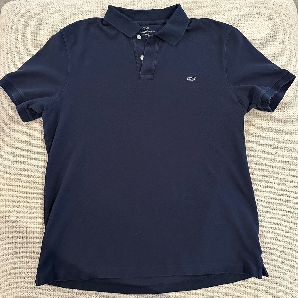 Blue Vineyard Vines Cotton Polo Large